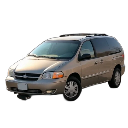 car, beige, minivan, parked transparent PNG cut-out