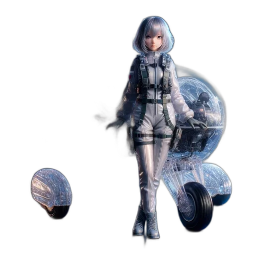 robot, weapon, concept art, 3d render transparent PNG cut-out