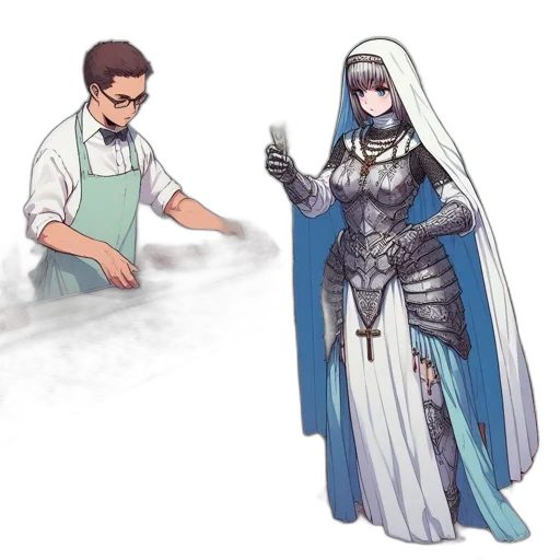 staff, dress, sword, food transparent PNG cut-out