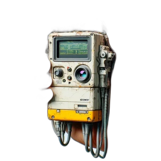 robot, staff, weapon, cyberpunk transparent PNG cut-out