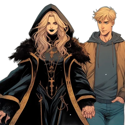 jacket, comic book art, concept art, golden transparent PNG cut-out