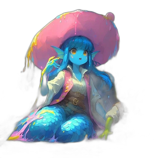 umbrella, hat, jacket, creature transparent PNG cut-out