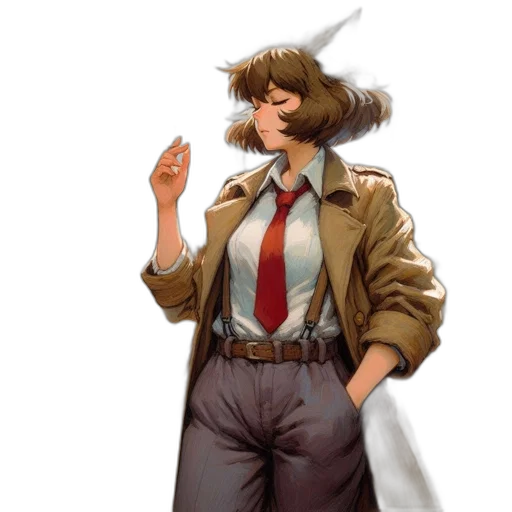 jacket, staff, hat, concept art transparent PNG cut-out
