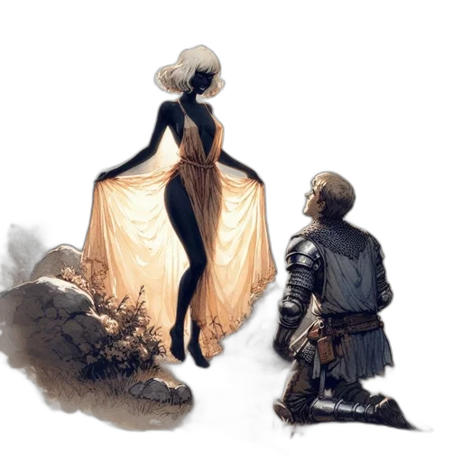 dress, concept art, fantasy art, comic book art transparent PNG cut-out