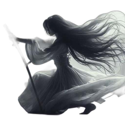 dress, hair, dragon, creature transparent PNG cut-out