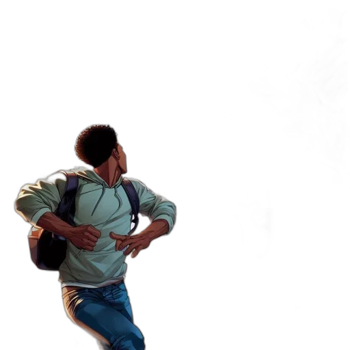 jacket, staff, weapon, shoes transparent PNG cut-out
