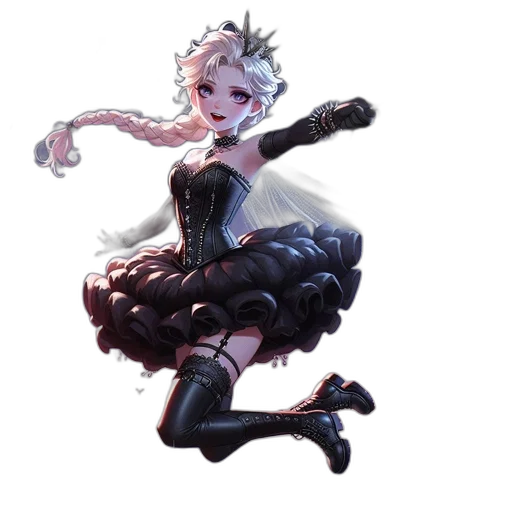 dress, staff, creature, crown transparent PNG cut-out