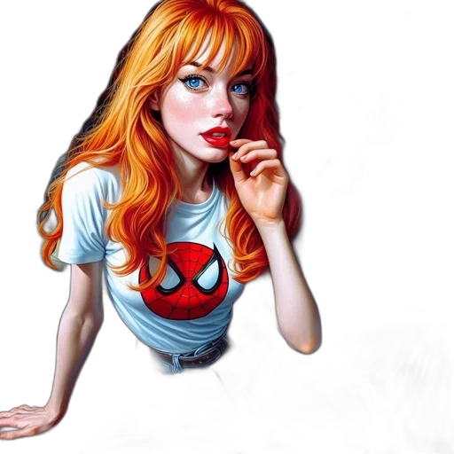 dress, face, comic book art, photorealistic transparent PNG cut-out
