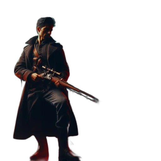 weapon, sword, jacket, staff transparent PNG cut-out