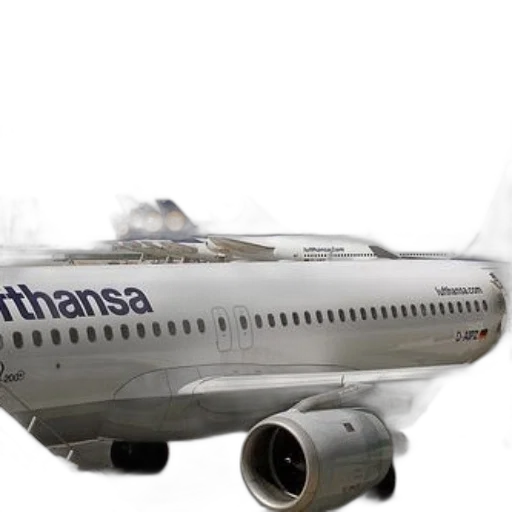 photorealistic, lufthansa, airplanes, parked transparent PNG cut-out