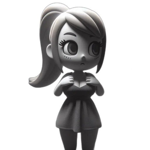 dress, staff, 3d render, cartoon transparent PNG cut-out