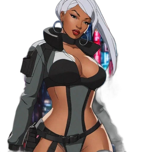 jacket, concept art, cyberpunk, comic book art transparent PNG cut-out