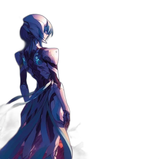 dress, robot, creature, sword transparent PNG cut-out