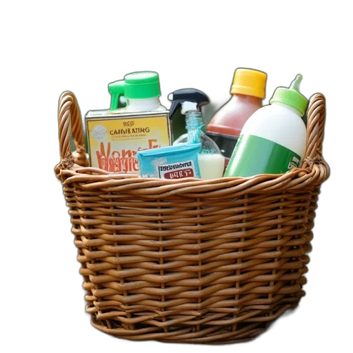bottle, basket, full, dollar transparent PNG cut-out