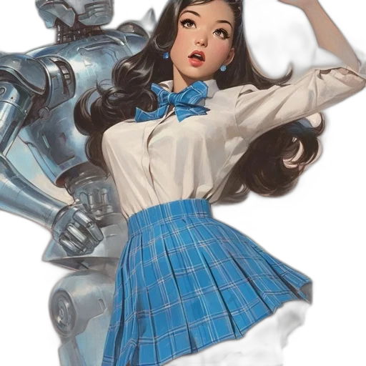 robot, dress, comic book art, concept art transparent PNG cut-out