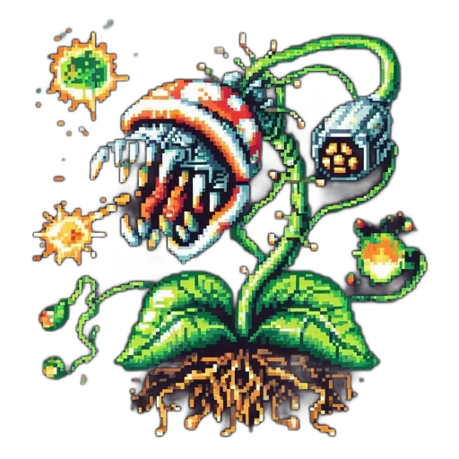 robot, food, flower, dragon transparent PNG cut-out