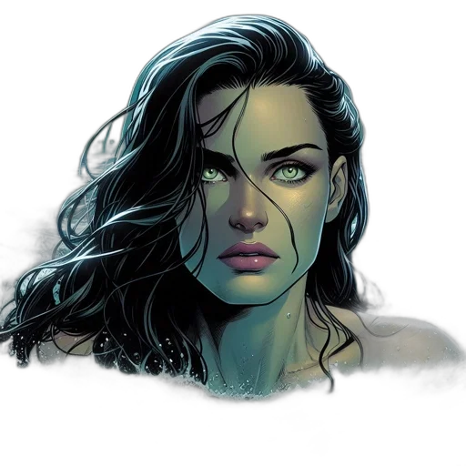face, comic book art, concept art, fantasy art transparent PNG cut-out