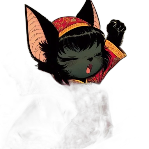 mask, dragon, staff, hat transparent PNG cut-out