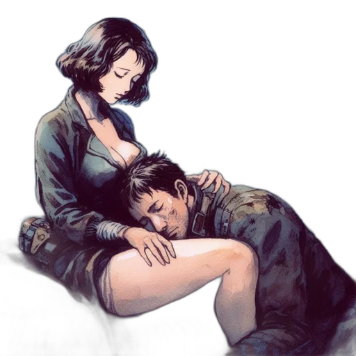 comic book art, watercolor, concept art, oil painting transparent PNG cut-out