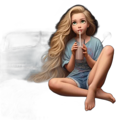 dress, hair, concept art, photorealistic transparent PNG cut-out