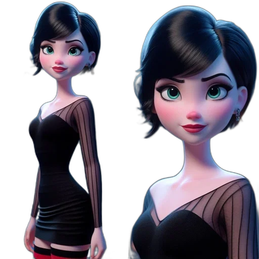 dress, 3d render, concept art, cartoon transparent PNG cut-out