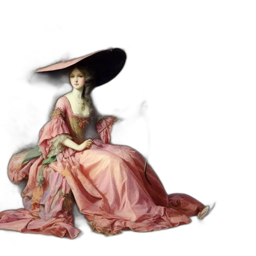 dress, hat, crown, staff transparent PNG cut-out