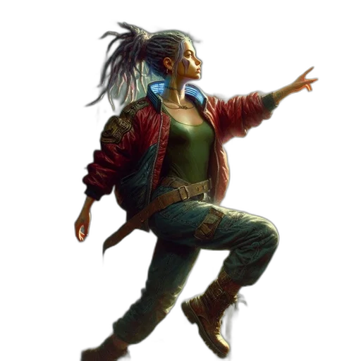 jacket, staff, dragon, concept art transparent PNG cut-out