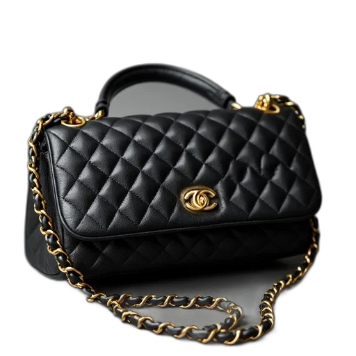 black, leather, chanel, handbag transparent PNG cut-out