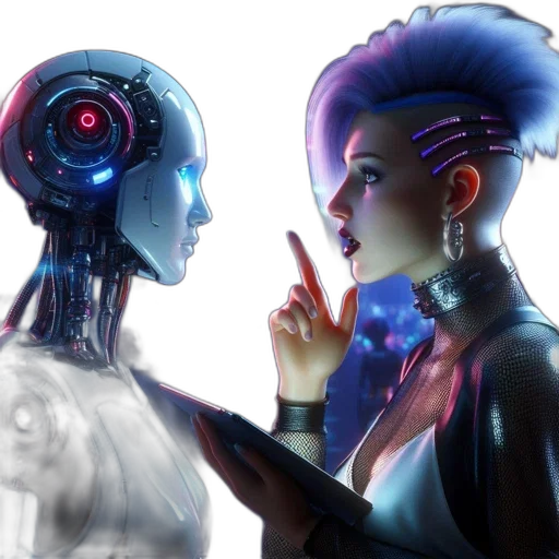 robot, cyberpunk, concept art, comic book art transparent PNG cut-out