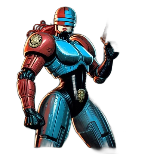 robot, concept art, comic book art, 3d render transparent PNG cut-out