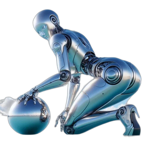 robot, concept art, 3d render, cyberpunk transparent PNG cut-out