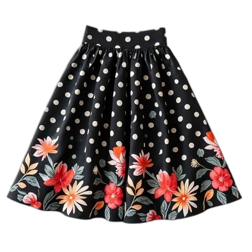dress, black, white, polka transparent PNG cut-out