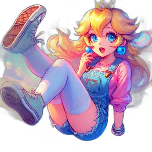 shoes, dress, vaporwave, pixel art transparent PNG cut-out