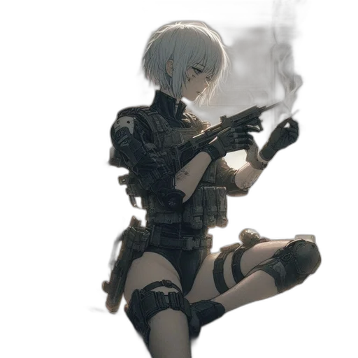 weapon, robot, sword, jacket transparent PNG cut-out