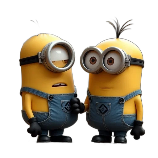 3d render, concept art, cartoon, minion transparent PNG cut-out