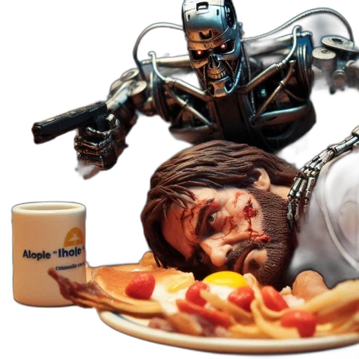 robot, food, concept art, 3d render transparent PNG cut-out