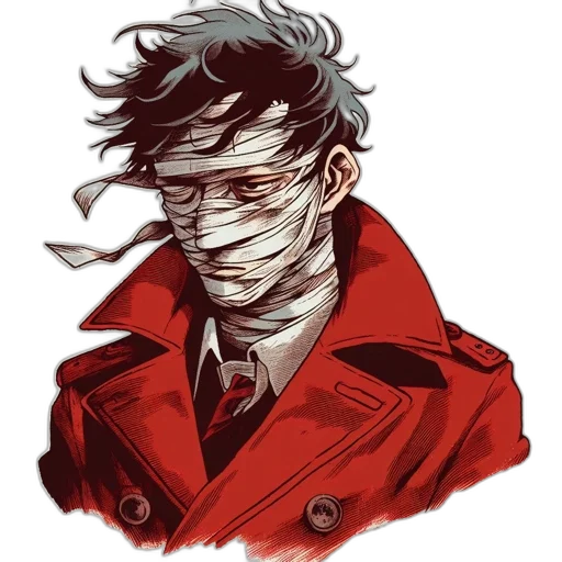 jacket, mask, face, staff transparent PNG cut-out