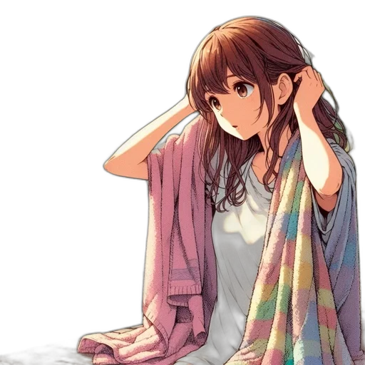 dress, umbrella, face, creature transparent PNG cut-out