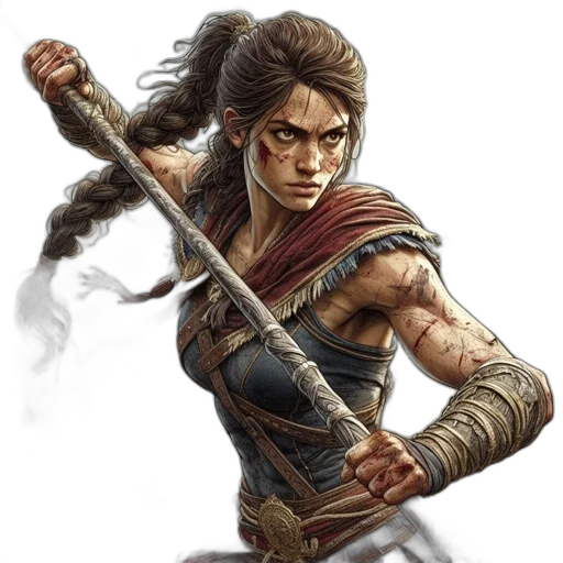 sword, staff, weapon, fantasy art transparent PNG cut-out