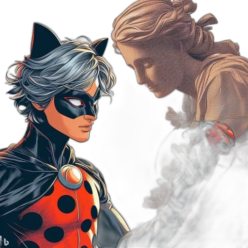 comic book art, concept art, fantasy art, watercolor transparent PNG cut-out