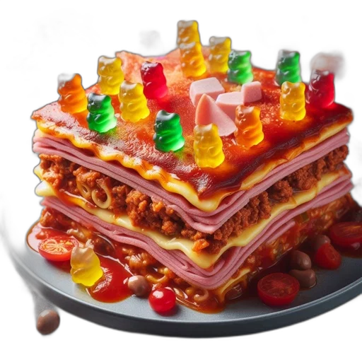 food, crown, 3d render, photorealistic transparent PNG cut-out