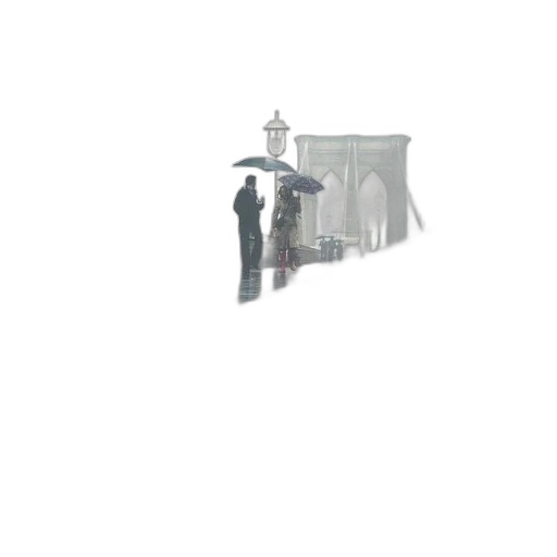 umbrella, building, robot, staff transparent PNG cut-out