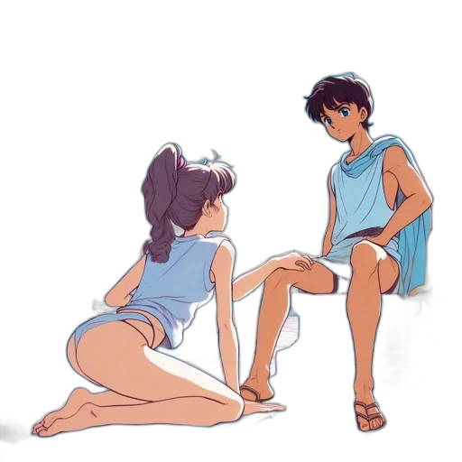 anime, concept art, cartoon, vaporwave transparent PNG cut-out