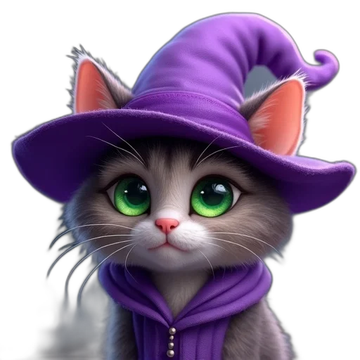 hat, animal, staff, fantasy art transparent PNG cut-out