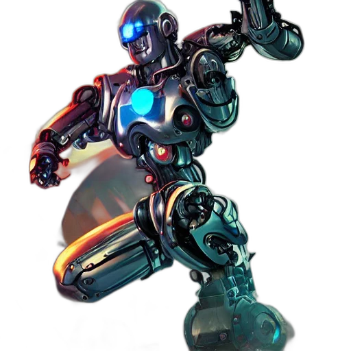 robot, weapon, 3d render, concept art transparent PNG cut-out