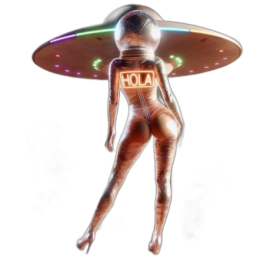 robot, creature, dress, staff transparent PNG cut-out