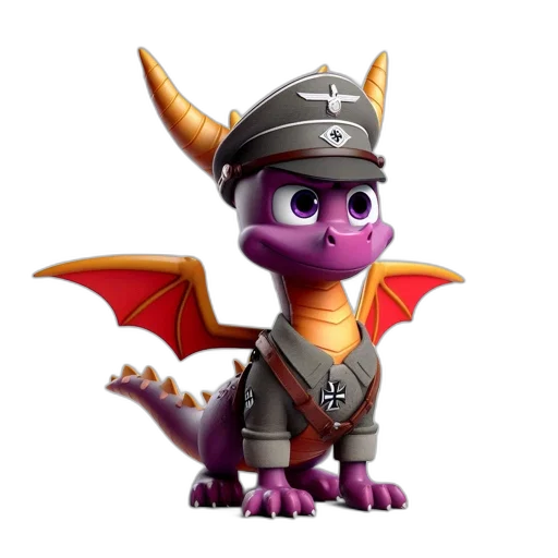 dragon, staff, 3d render, concept art transparent PNG cut-out