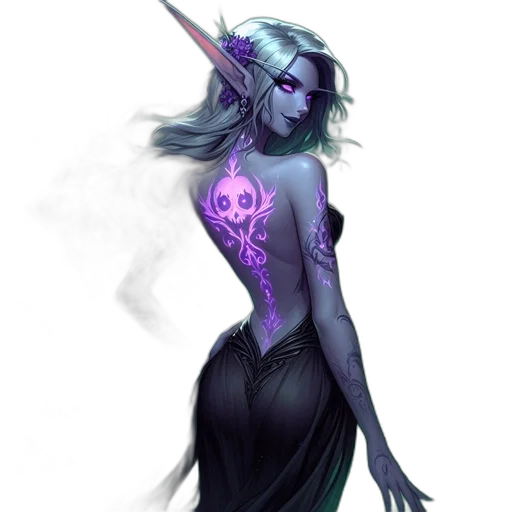 dress, staff, fantasy art, concept art transparent PNG cut-out