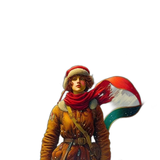jacket, weapon, staff, face transparent PNG cut-out