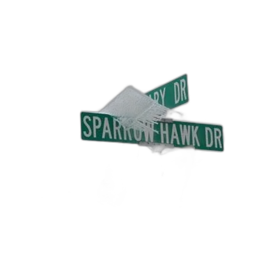 3d render, street, sign, sparrow transparent PNG cut-out